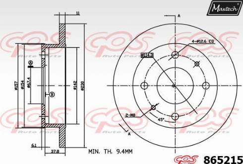 Maxtech 865215.0000 - Əyləc Diski furqanavto.az