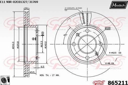 Maxtech 865211.0060 - Əyləc Diski furqanavto.az