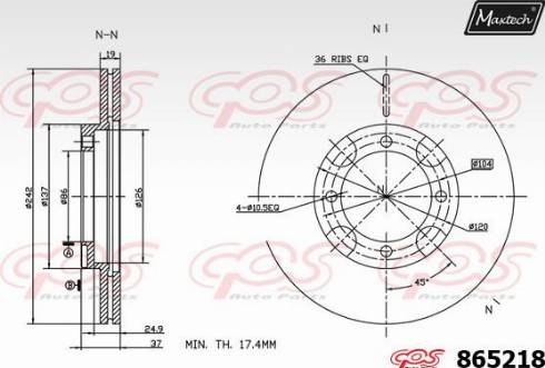 Maxtech 865218.0000 - Əyləc Diski furqanavto.az