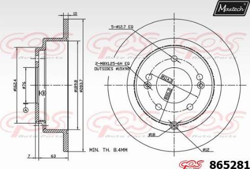 Maxtech 865281.0000 - Əyləc Diski furqanavto.az