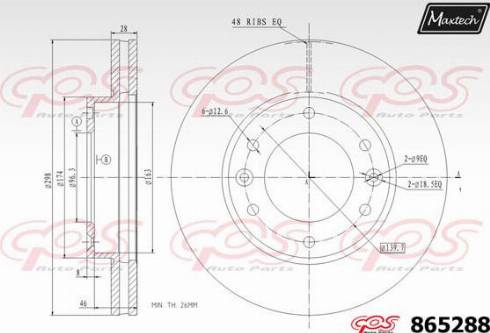 Maxtech 865288.0000 - Əyləc Diski furqanavto.az