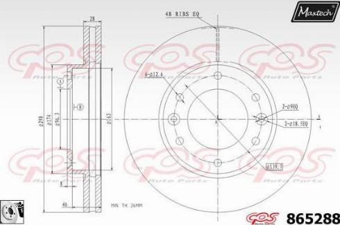 Maxtech 865288.0080 - Əyləc Diski furqanavto.az