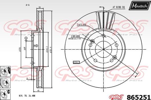 Maxtech 865238 - Əyləc Diski furqanavto.az