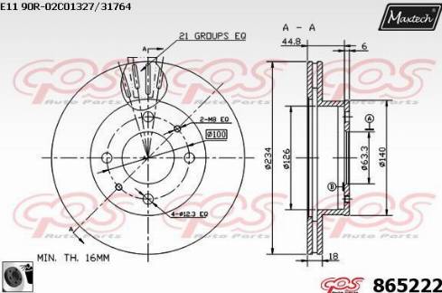 Maxtech 865222.0060 - Əyləc Diski furqanavto.az