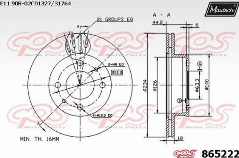 Maxtech 865222.0000 - Əyləc Diski furqanavto.az