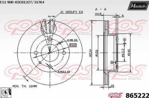 Maxtech 865222.0080 - Əyləc Diski furqanavto.az