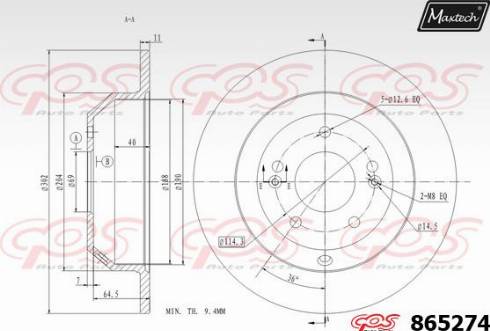 Maxtech 865274.0000 - Əyləc Diski furqanavto.az