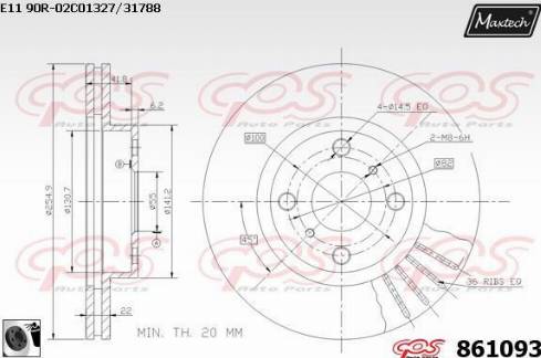 Maxtech 861093.0060 - Əyləc Diski furqanavto.az