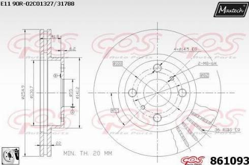 Maxtech 861093.0080 - Əyləc Diski furqanavto.az