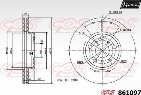 Maxtech 861097.0000 - Əyləc Diski furqanavto.az