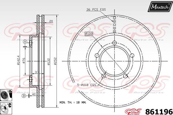 Maxtech 861097 - Əyləc Diski furqanavto.az