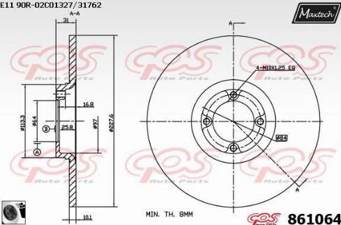 Maxtech 861064.0060 - Əyləc Diski furqanavto.az