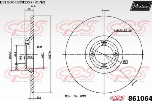 Maxtech 861064.0000 - Əyləc Diski furqanavto.az