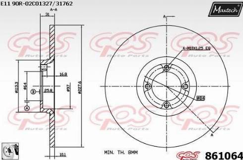 Maxtech 861064.0080 - Əyləc Diski furqanavto.az