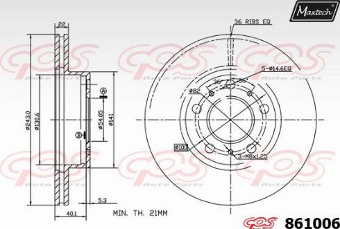 Maxtech 861006.0000 - Əyləc Diski furqanavto.az