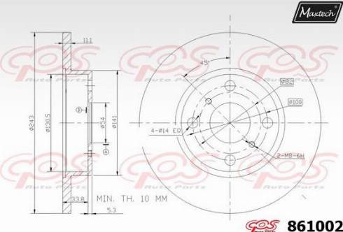 Maxtech 861002.0000 - Əyləc Diski furqanavto.az