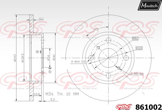 Maxtech 861002 - Əyləc Diski furqanavto.az