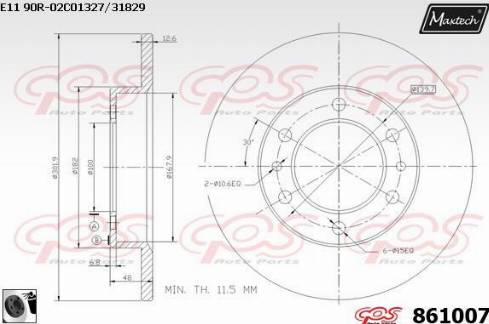 Maxtech 861007.0060 - Əyləc Diski furqanavto.az