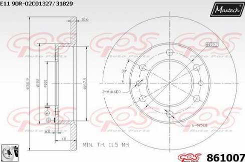 Maxtech 861007.0080 - Əyləc Diski furqanavto.az