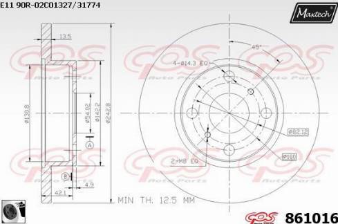 Maxtech 861016.0060 - Əyləc Diski furqanavto.az