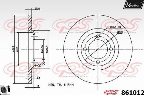 Maxtech 861012.0060 - Əyləc Diski furqanavto.az