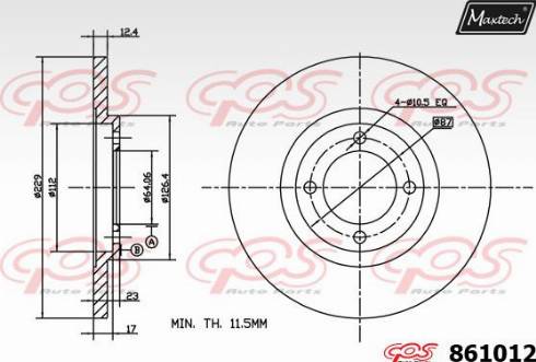 Maxtech 861012.0000 - Əyləc Diski furqanavto.az