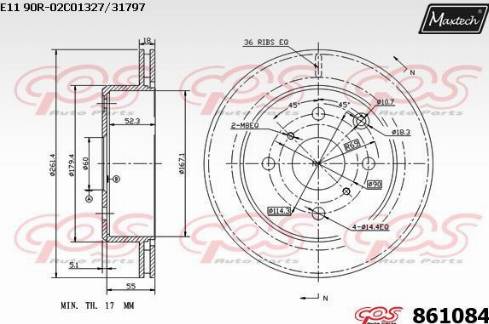 Maxtech 861084.0000 - Əyləc Diski furqanavto.az