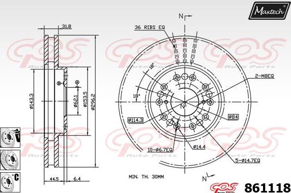 Maxtech 861036 - Əyləc Diski furqanavto.az