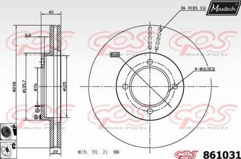 Maxtech 861031.6060 - Əyləc Diski furqanavto.az