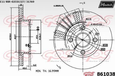 Maxtech 861038.0000 - Əyləc Diski furqanavto.az