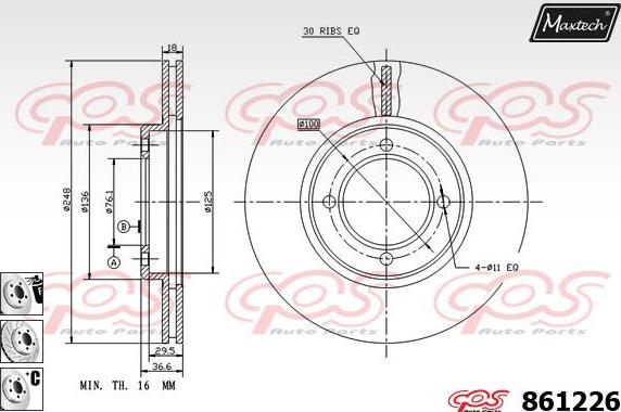 Maxtech 861032 - Əyləc Diski furqanavto.az