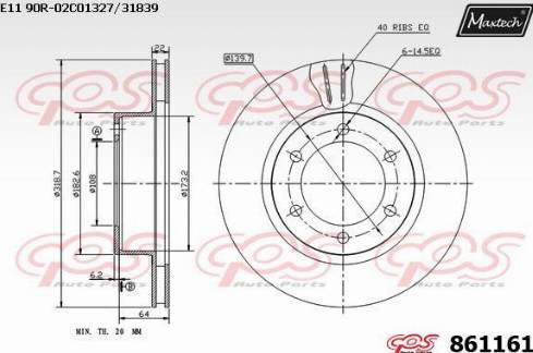 Maxtech 861161.0000 - Əyləc Diski furqanavto.az