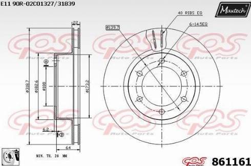 Maxtech 861161.0080 - Əyləc Diski furqanavto.az