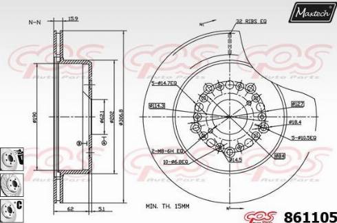 Maxtech 861105.6880 - Əyləc Diski furqanavto.az