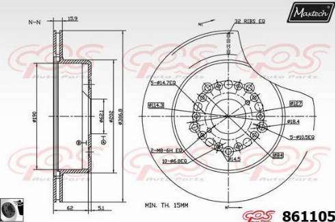 Maxtech 861105.0060 - Əyləc Diski furqanavto.az