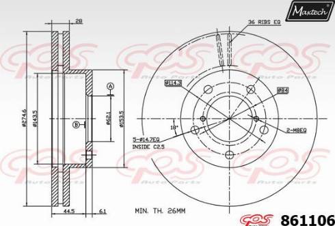 Maxtech 861106.0000 - Əyləc Diski furqanavto.az