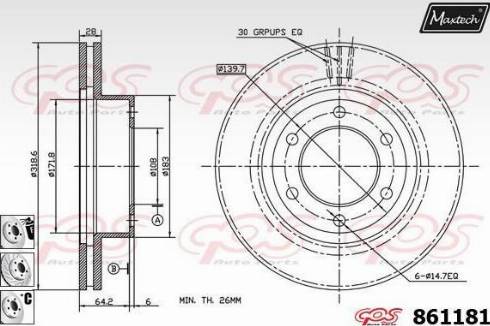 Maxtech 861181.6880 - Əyləc Diski furqanavto.az