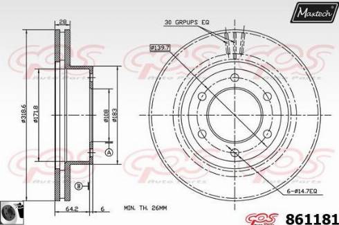 Maxtech 861181.0060 - Əyləc Diski furqanavto.az