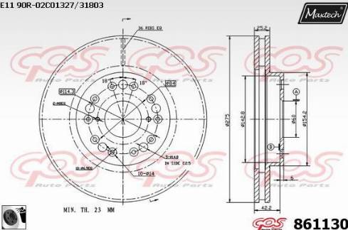 Maxtech 861130.0060 - Əyləc Diski furqanavto.az