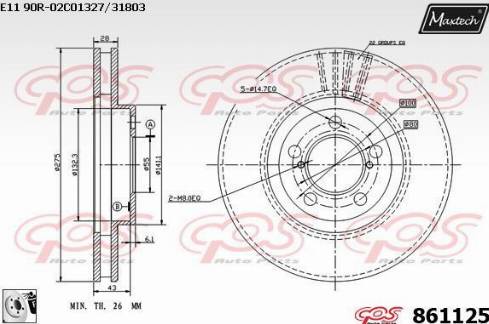 Maxtech 861125.0080 - Əyləc Diski furqanavto.az