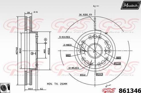 Maxtech 861346.0060 - Əyləc Diski furqanavto.az