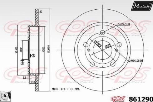 Maxtech 861290.0080 - Əyləc Diski furqanavto.az