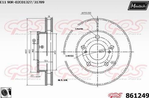 Maxtech 861249.0060 - Əyləc Diski furqanavto.az