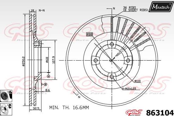 Maxtech 861247 - Əyləc Diski furqanavto.az