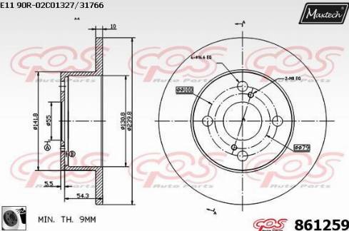 Maxtech 861259.0060 - Əyləc Diski furqanavto.az