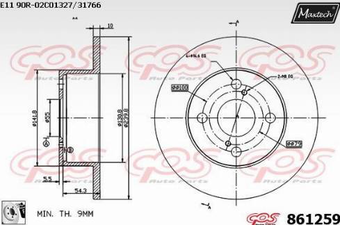 Maxtech 861259.0080 - Əyləc Diski furqanavto.az