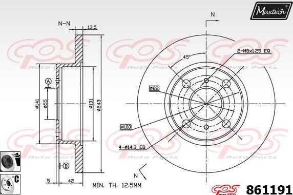 Maxtech 861259 - Əyləc Diski furqanavto.az