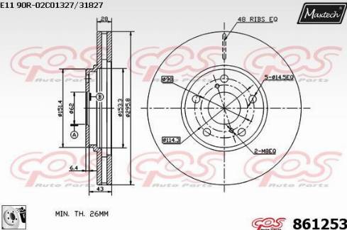 Maxtech 861253.0080 - Əyləc Diski furqanavto.az