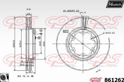 Maxtech 861262.0060 - Əyləc Diski furqanavto.az