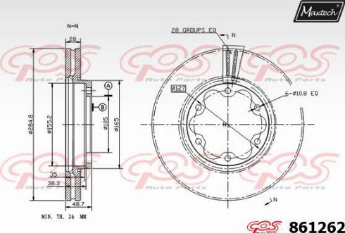 Maxtech 861262.0000 - Əyləc Diski furqanavto.az